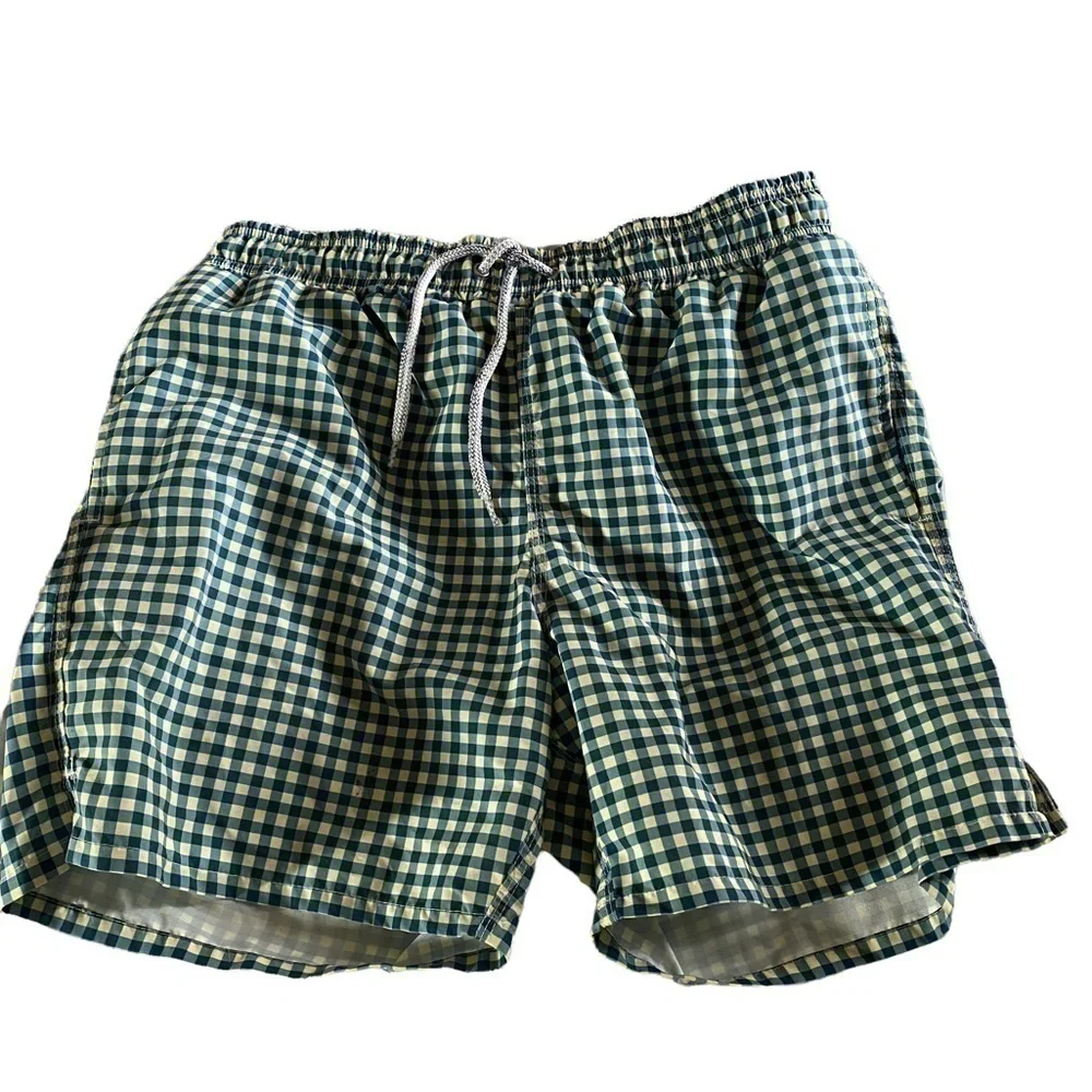 𝅺MICHAEL’S Swim Trunks Checked Yellow and Blue